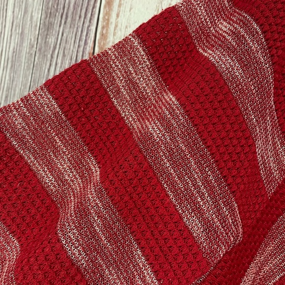 American Rag Red & Silver Shiny Striped Sweater Women’s Size 2X. #5053 - Picture 4 of 8